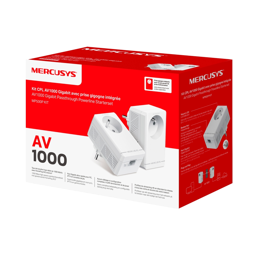 KIT DE REPETIDORES WIFI MERCUSYS MP500P KIT AV1000