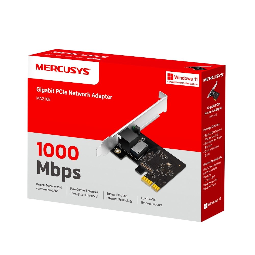 TARJETA DE RED MERCUSYS MA210E 1X RJ45 PCI EXPRESS