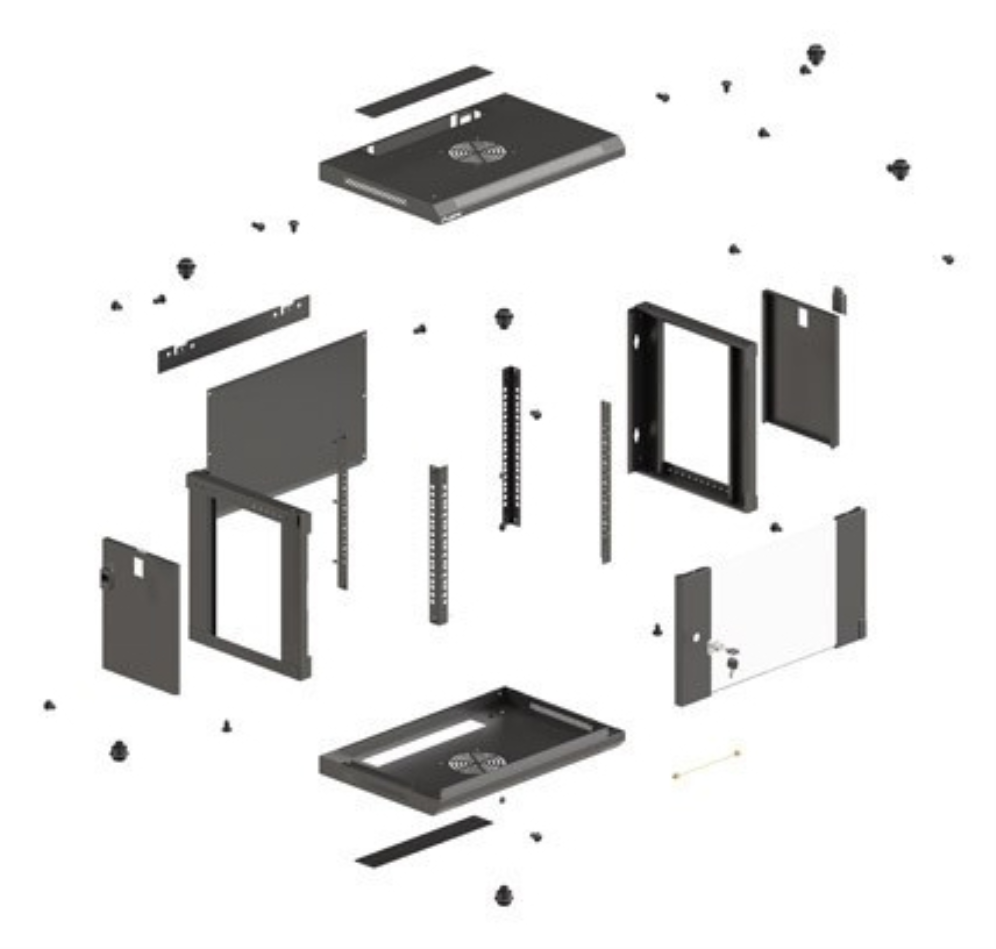 Lanberg WF03-5306-10B armario rack 6U Bastidor de pared Negro