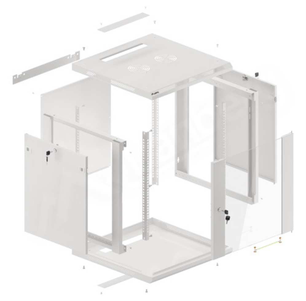 Lanberg WF01-6612-10S armario rack 12U Bastidor de pared Gris