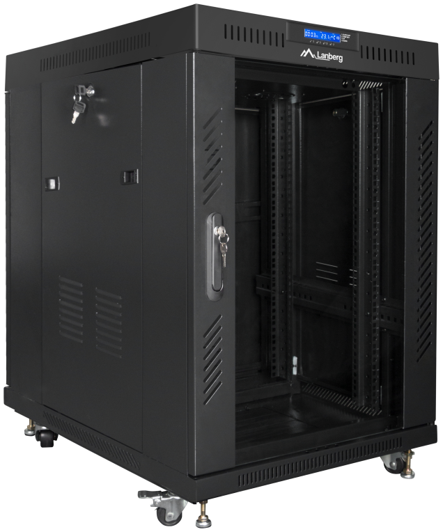 Lanberg FF01-8015-12BL armario rack 15U Rack o bastidor independiente Negro