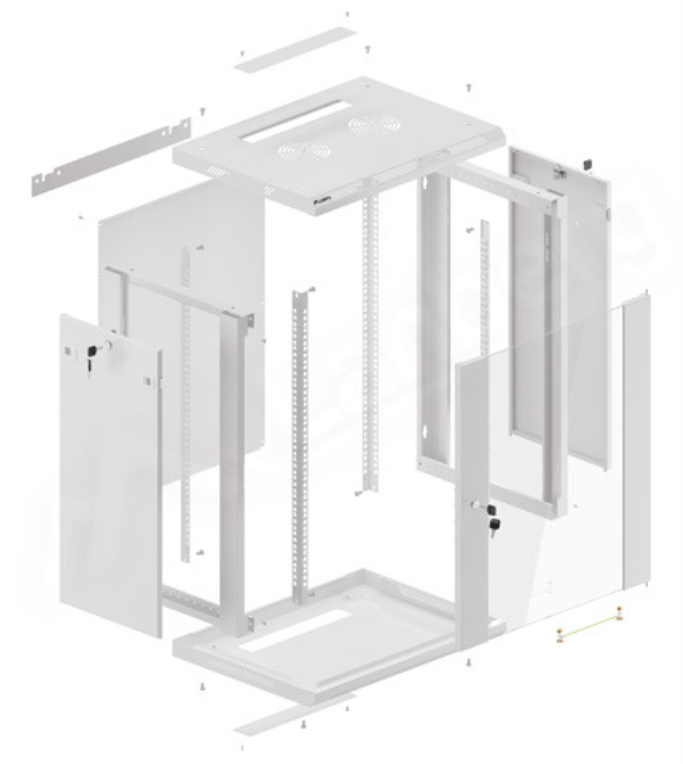 Lanberg WF01-6415-10S armario rack 15U Bastidor de pared Gris