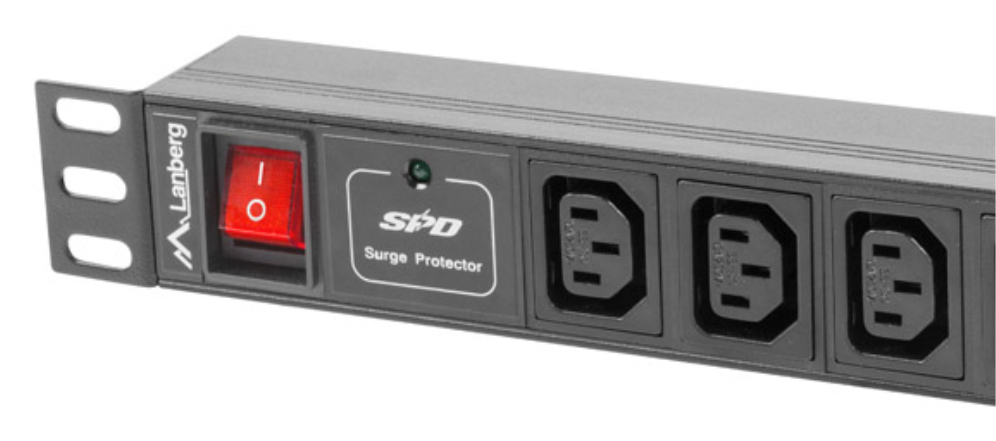 Lanberg PDU-10I-0200-IEC-BK unidad de distribución de energía (PDU) 10 salidas AC 1U Negro