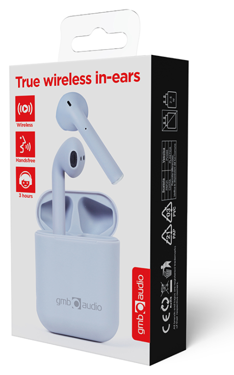 Gembird TWS-SEA-GW auricular y casco Auriculares Inalámbrico Dentro de oído Llamadas/Música MicroUSB Bluetooth Gris