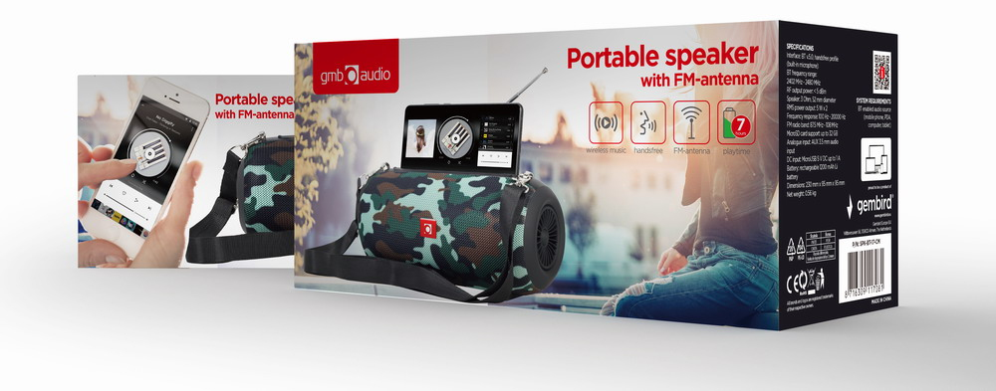 Gembird SPK-BT-17-CM altavoz portátil o de fiesta Camuflaje 5 W