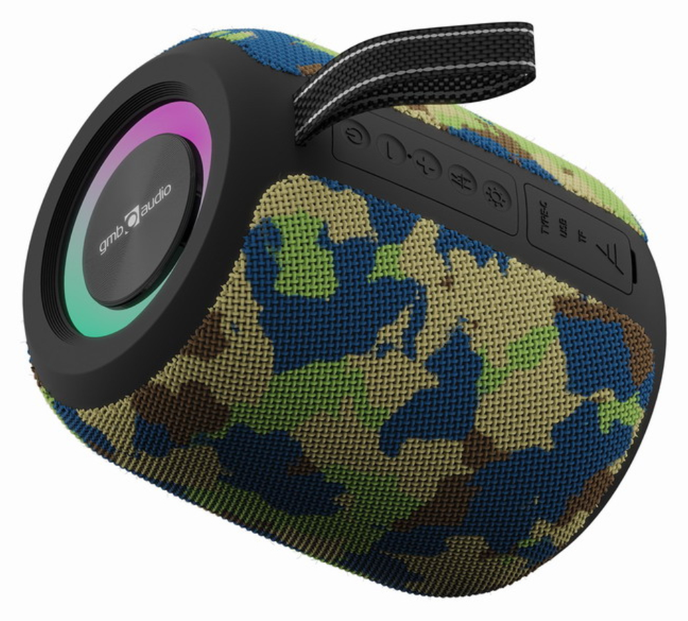 Gembird GMB Audio SPK-BT-LED-05-CM altavoz portátil o de fiesta Altavoz monofónico portátil Camuflaje 8 W