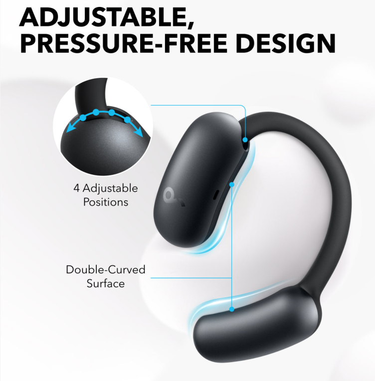Soundcore AeroFit 2 Auriculares Inalámbrico De oreja abierta Llamadas/Música/Deporte/Uso diario Bluetooth Negro