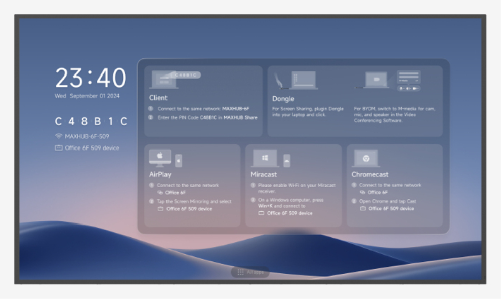 MAXHUB ND86CMB pantalla de señalización Pantalla plana para señalización digital 2,18 m (86") LED Wifi 500 cd / m² 4K Ultra HD Negro Procesador incorporado Android 24/7