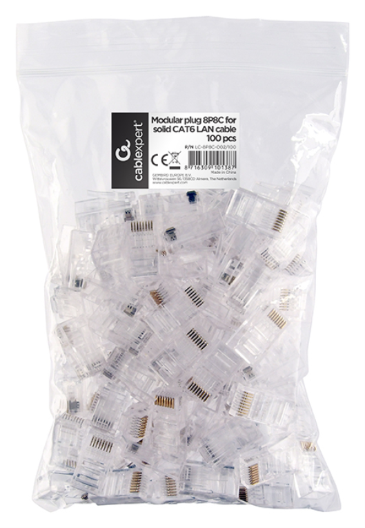 Gembird LC-8P8C-002/100 conector RJ-45 Transparente