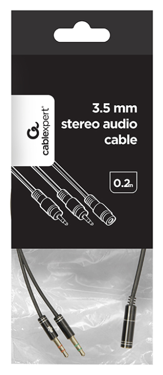 Gembird !Adapter audio stereo 3.5mm mini Jack/4PIN/ cable de audio 0,2 m 3,5mm 2 x 3.5mm Negro
