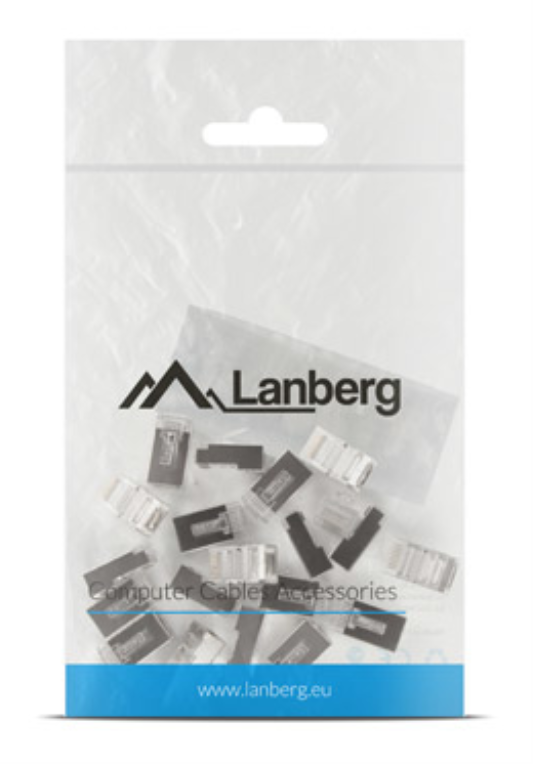Lanberg PLS-6020 conector RJ-45 Acero inoxidable, Transparente