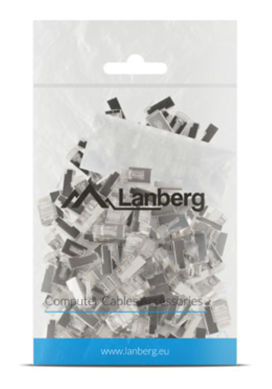Lanberg PLS-6000 conector RJ-45 Acero inoxidable, Transparente