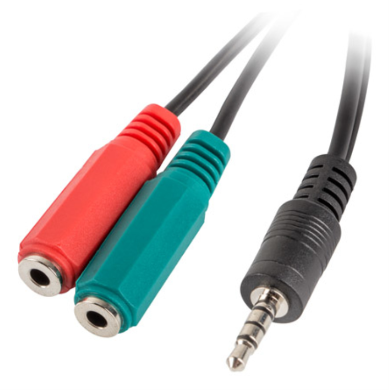 Lanberg AD-0023-BK cable de audio 0,2 m 3,5mm 2 x 3.5mm Negro
