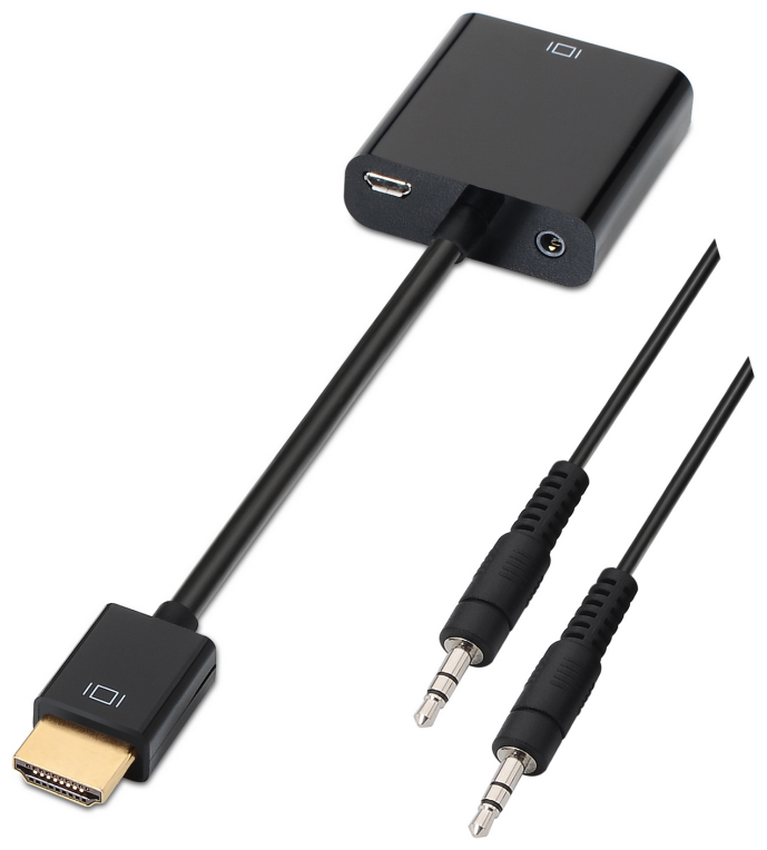 AISENS A122-0126 adaptador de cable de vídeo 0,1 m Negro