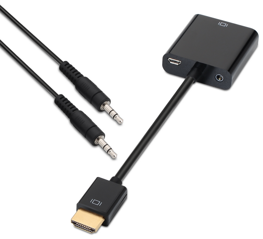 AISENS A122-0126 adaptador de cable de vídeo 0,1 m Negro