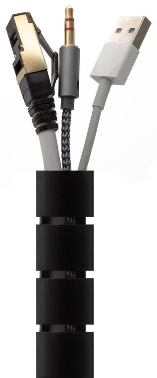 AISENS Organizador De Cable En Espiral 25mm, Negro, 2.0 m