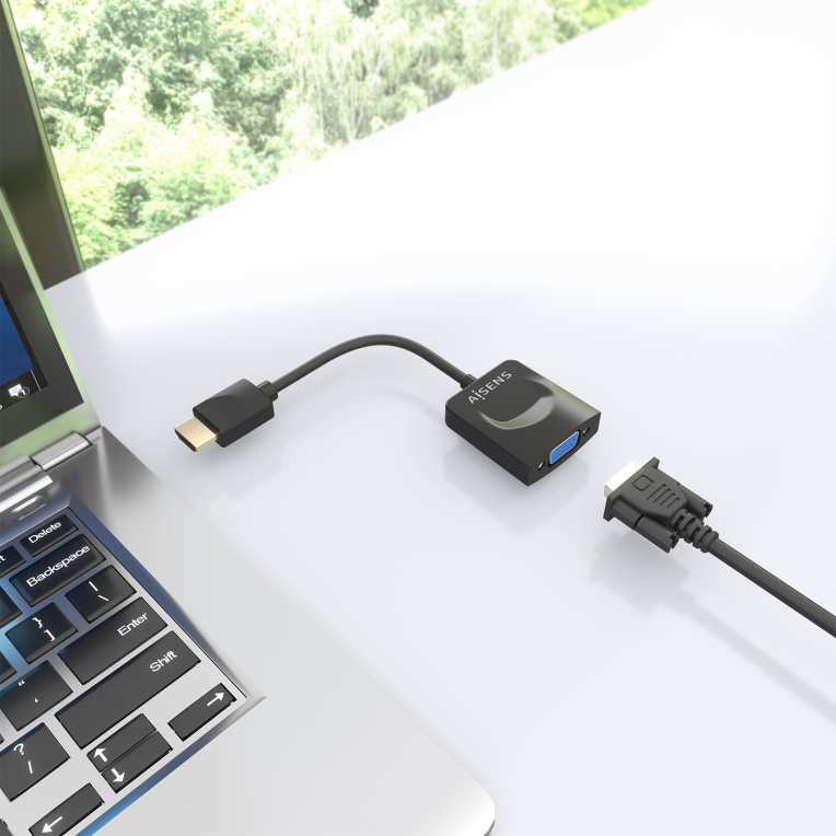 AISENS Conversor HDMI a SVGA, HDMI A/M-SVGA/H, Negro, 15?m