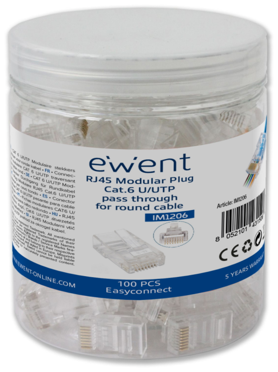 Ewent IM1206 conector RJ-45 Transparente
