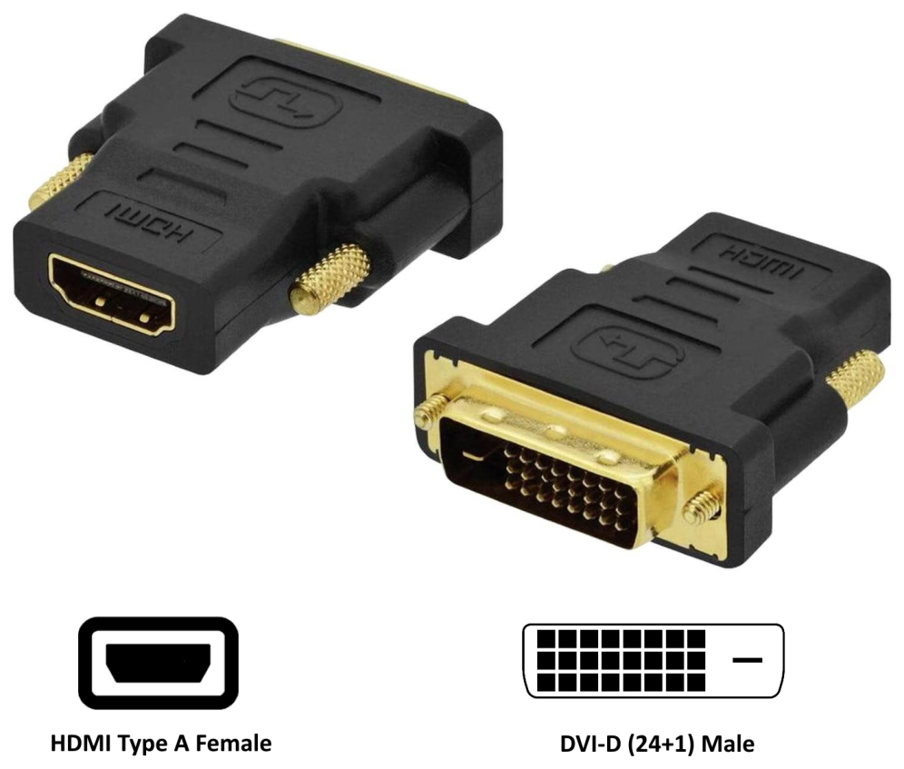Ewent EC1371 cambiador de género para cable DVI-D 24+1 HDMI Negro