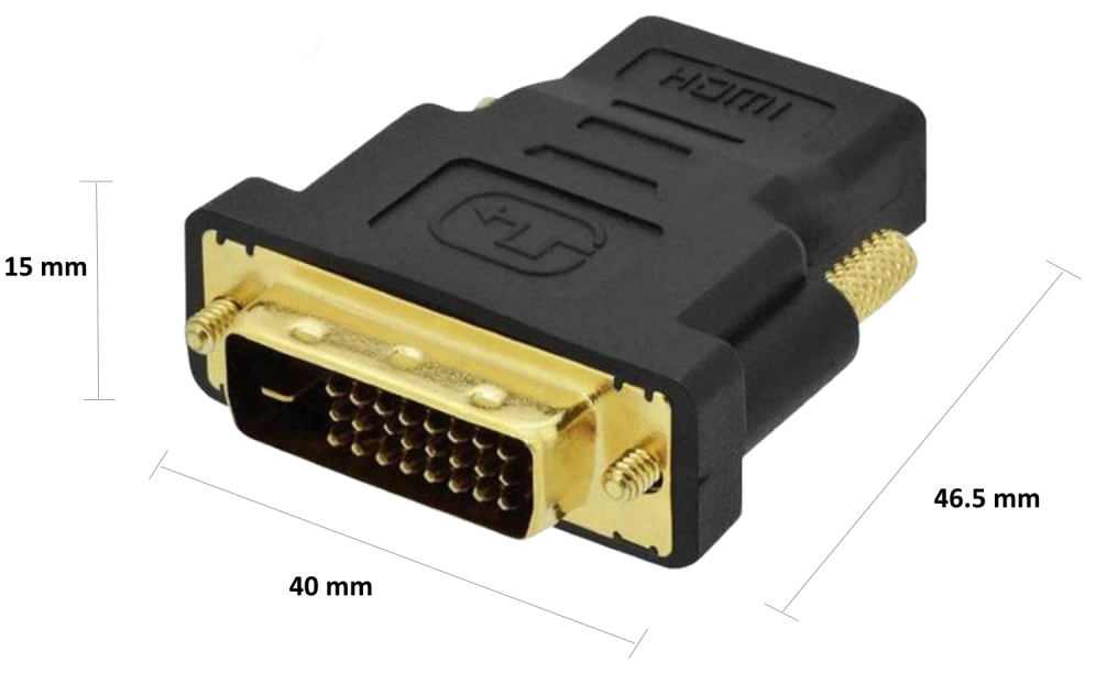 Ewent EC1371 cambiador de género para cable DVI-D 24+1 HDMI Negro
