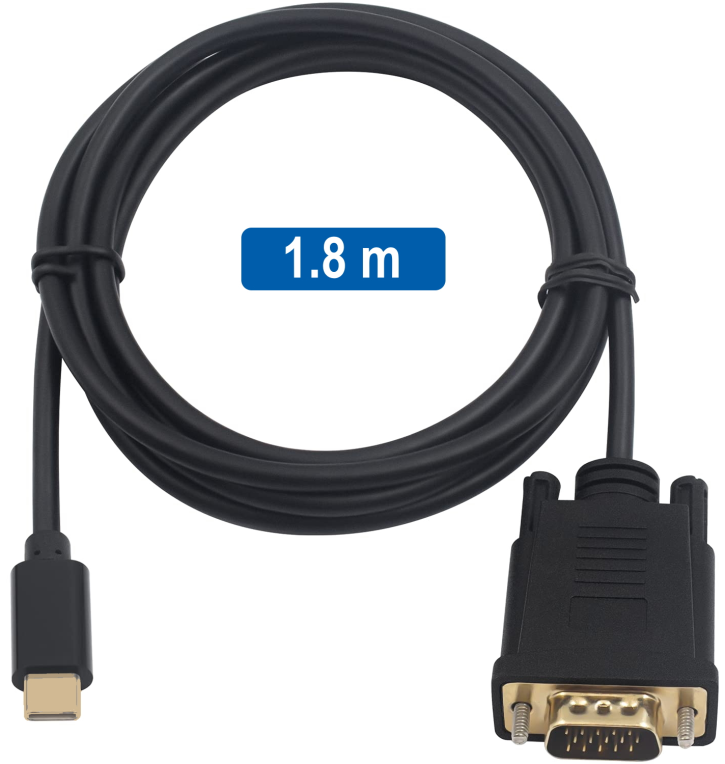 Ewent EC1052 adaptador de cable de vídeo 1,8 m USB Tipo C VGA (D-Sub)