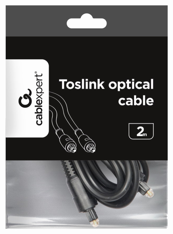 Gembird Toslink, 2m cable de audio Negro