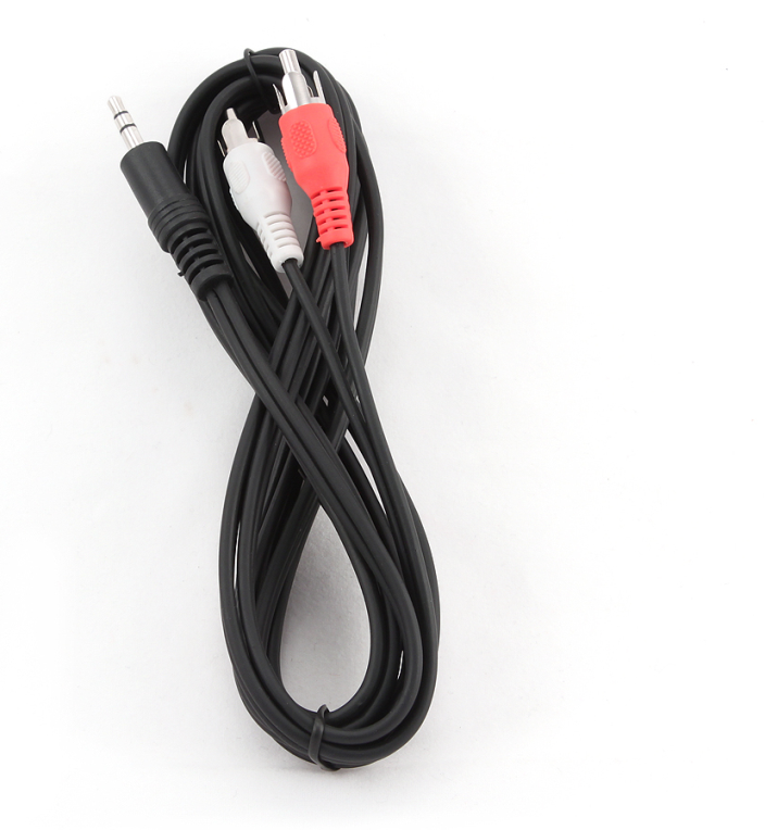 Gembird 2.5m, 3.5mm/2xRCA, M/M cable de audio 2,5 m 3,5mm Negro, Rojo, Blanco