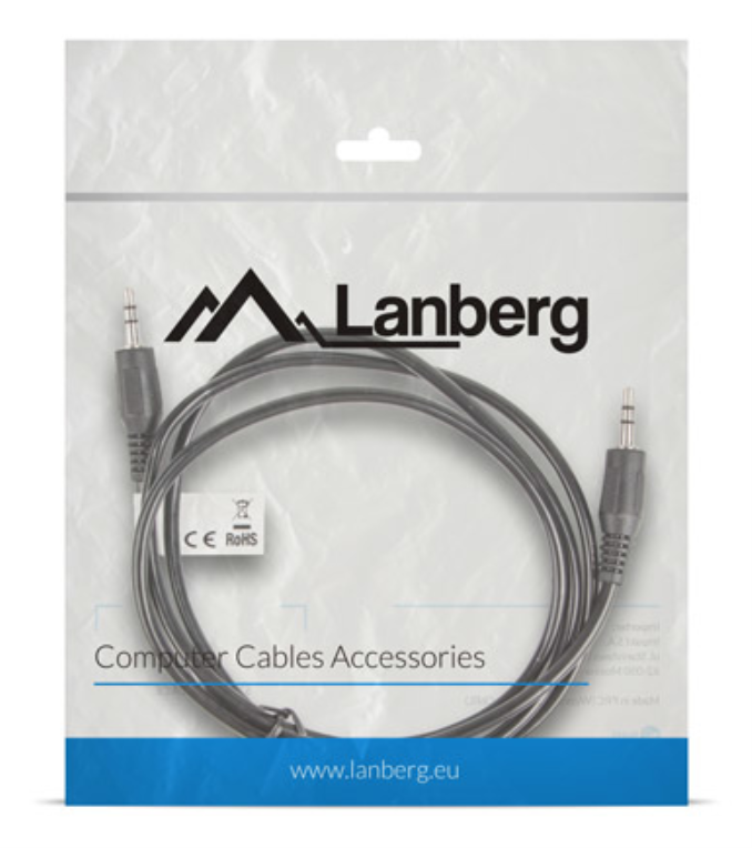 Lanberg CA-MJMJ-10CC-0012-BK cable de audio 1,2 m 3,5mm Negro
