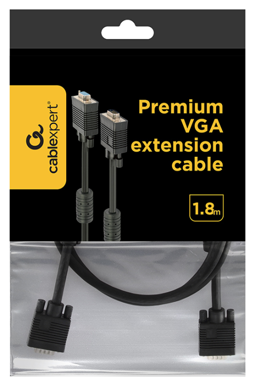 Gembird VGA M/F 1.8m cable VGA 1,8 m VGA (D-Sub) Negro