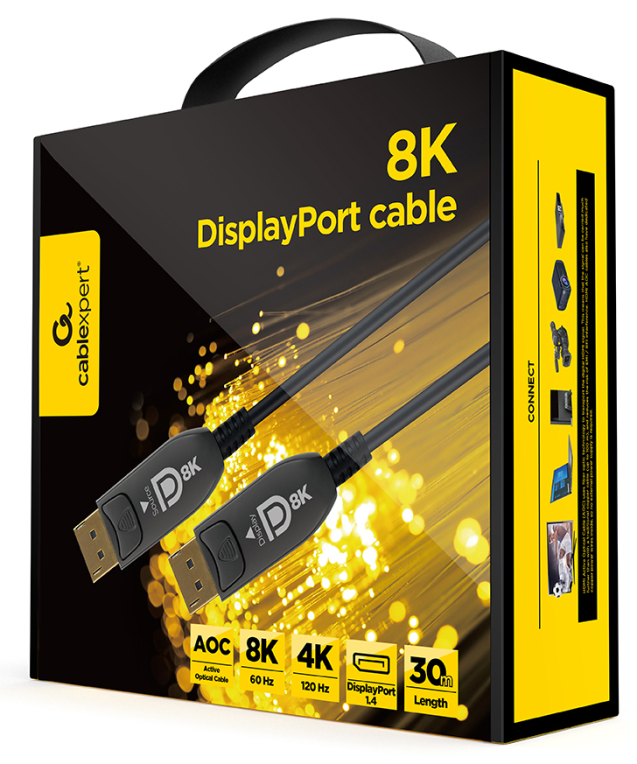 Gembird CC-DP8K-AOC-30M cable DisplayPort Negro