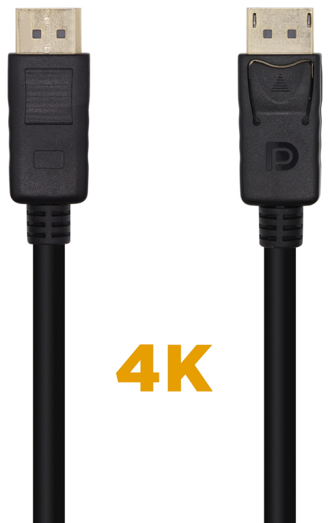 AISENS Cable DisplayPort V1.2 4K@60Hz, DP/M-DP/M, Negro, 1.0m