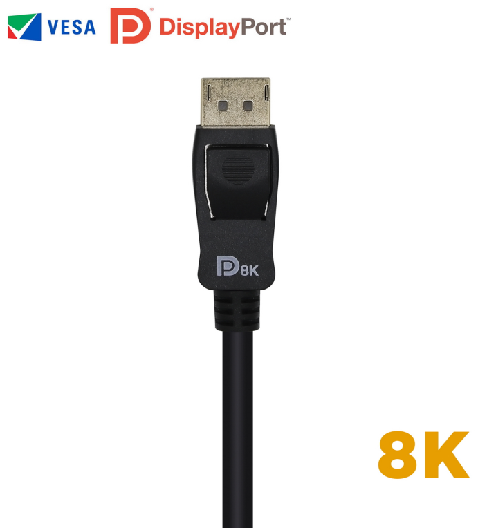 AISENS Cable Displayport Certificado V1.4 8k@60hz, DP/M-DP/M, Negro, 2.0m