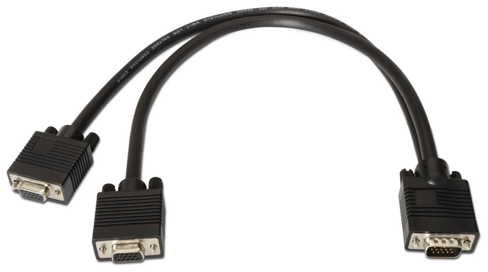 AISENS A113-0081 cable VGA 0,45 m VGA (D-Sub) 2 x VGA (D-Sub) Negro