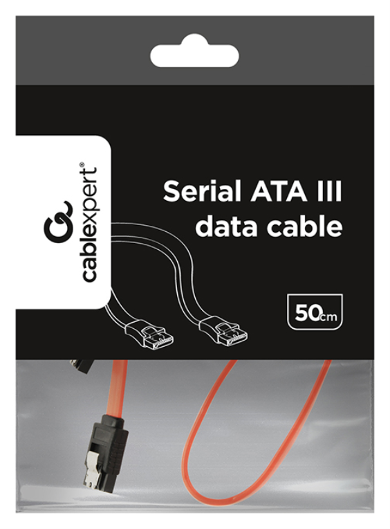Gembird CC-SATAM-DATA cable de SATA 0,5 m Negro, Rojo