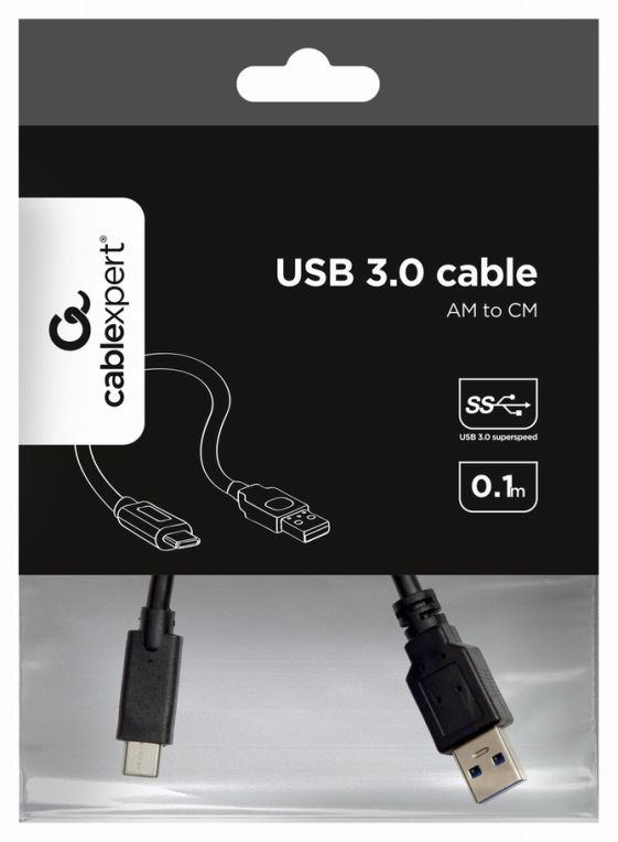 Cablexpert CCP-USB3-AMCM-0.1M cable USB USB 3.2 Gen 1 (3.1 Gen 1) 0,1 m USB A USB C Negro