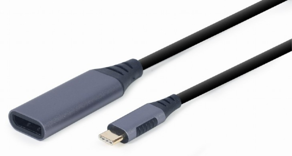 Gembird A-USB3C-DPF-01 adaptador de cable de vídeo 0,15 m USB Tipo C DisplayPort Negro, Gris