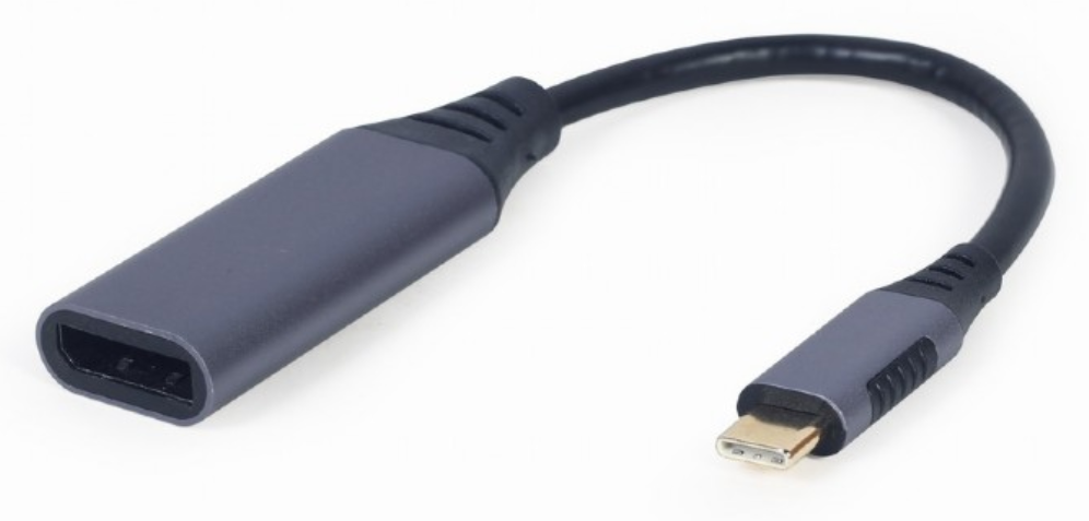 Gembird A-USB3C-DPF-01 adaptador de cable de vídeo 0,15 m USB Tipo C DisplayPort Negro, Gris