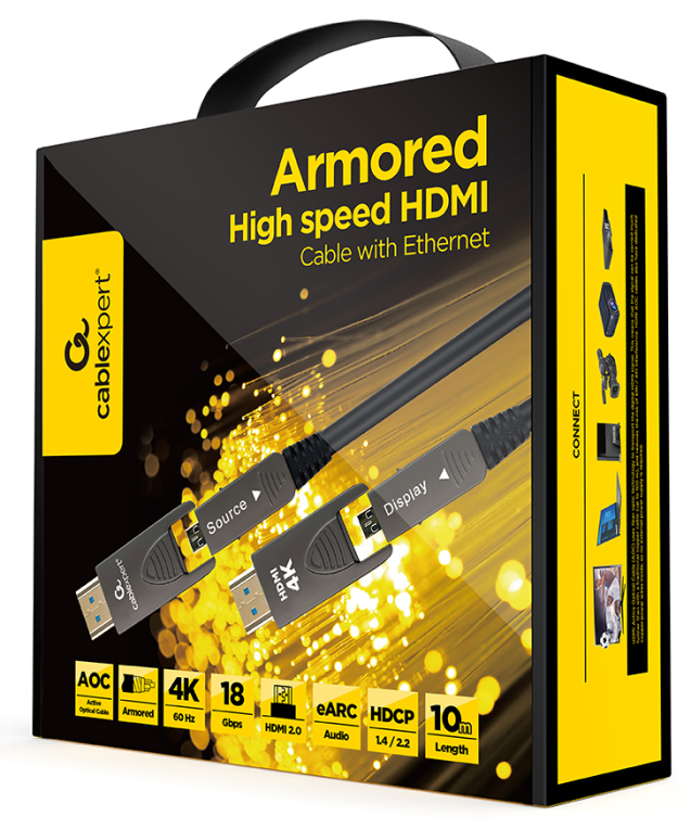Gembird CCAP-HDMIDD-AOC-10M cable HDMI HDMI Type-A/HDMI Type-D Negro