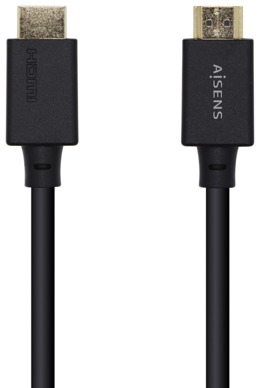 AISENS Cable HDMI V2.1 Ultra Alta Velocidad / HEC Certificado 8k@60Hz 48Gbps, A/M-A/M, Negro, 2.0m