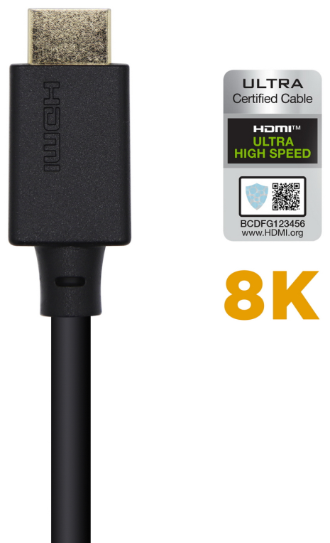 AISENS Cable HDMI V2.1 Ultra Alta Velocidad / HEC Certificado 8k@60Hz 48Gbps, A/M-A/M, Negro, 2.0m