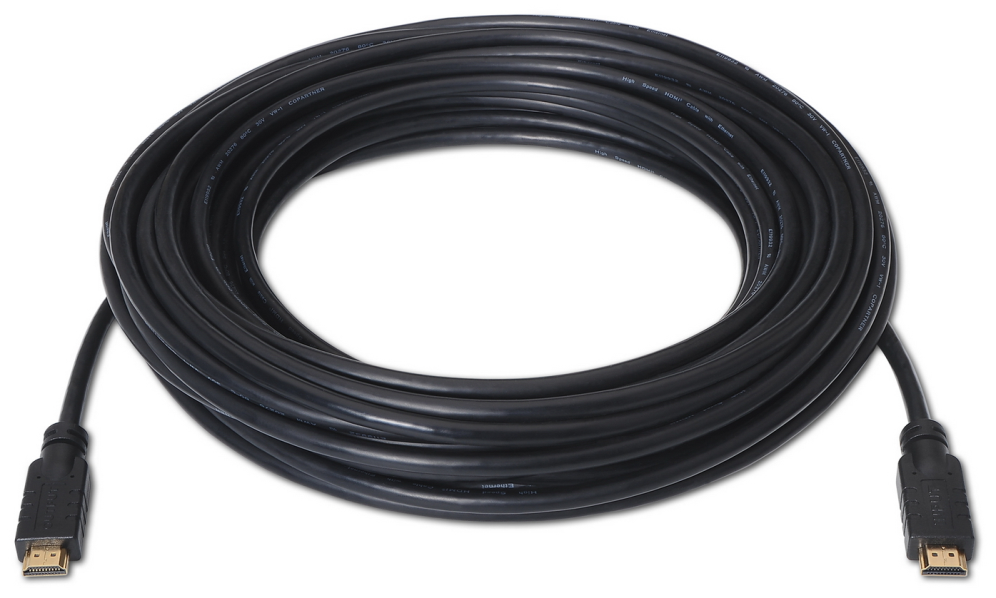 AISENS Cable HDMI V2.0 Premium alta velocidad / HEC 4k@60Hz 18Gbps con repetidor, A/M-A/M, Negro, 15 m