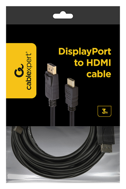 Gembird DisplayPort - HDMI, 3m HDMI tipo A (Estándar) Negro