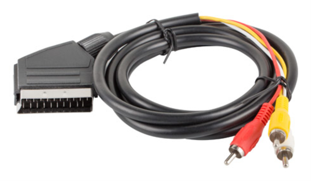 Lanberg CA-EURC-10CC-0018-BK cable EUROCONECTOR 1,8 m SCART (21-pin) 3 x RCA Negro