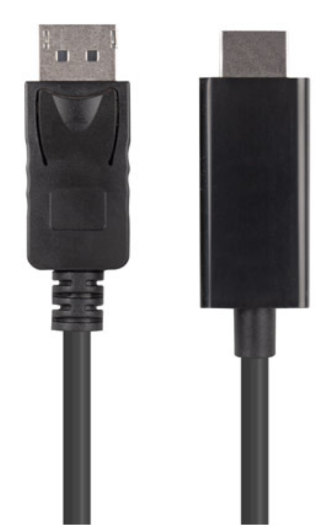 Lanberg CA-DPHD-11CC-0018-BK cambiador de género para cable DisplayPort HDMI Negro