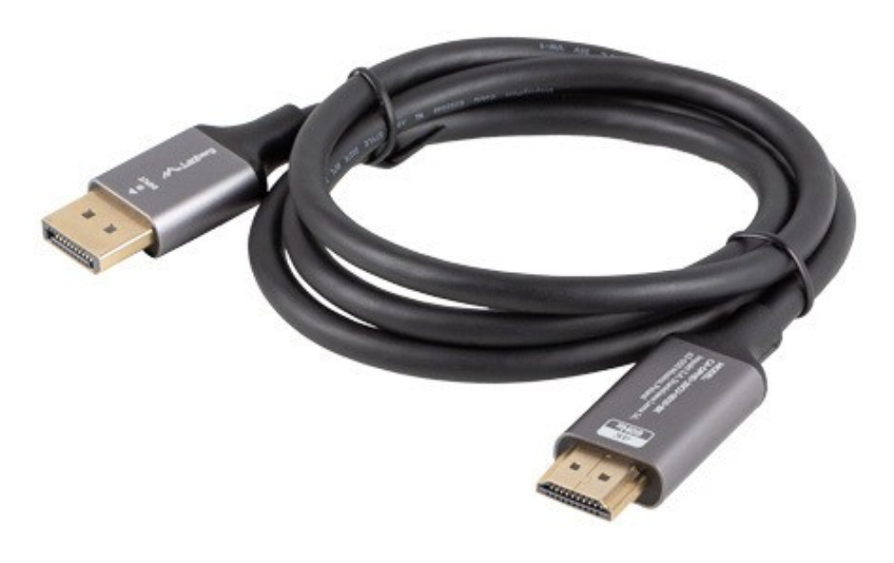 Lanberg CA-DPHD-20CU-0010-BK adaptador de cable de vídeo 1 m DisplayPort HDMI tipo A (Estándar) Negro, Plata