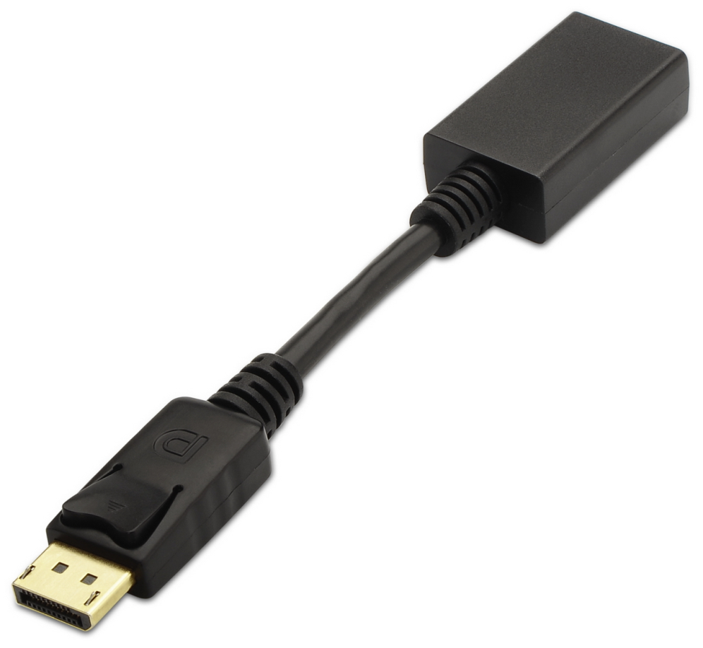 AISENS A125-0134 adaptador de cable de vídeo 0,15 m DisplayPort HDMI Negro