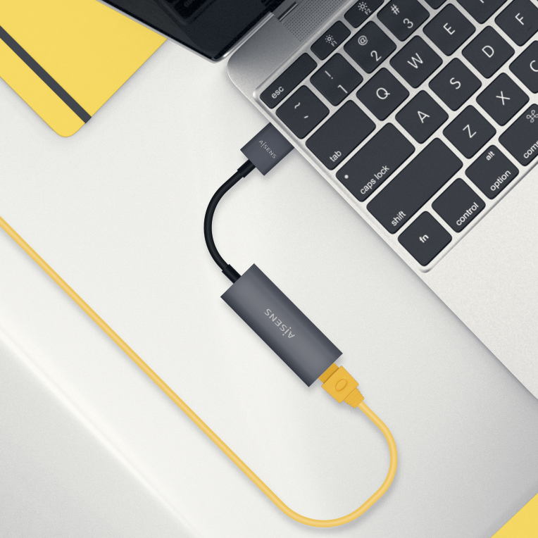 AISENS Conversor USB 3.0 A Ethernet Gigabit 10/100/1000 Mbps, Gris, 15cm