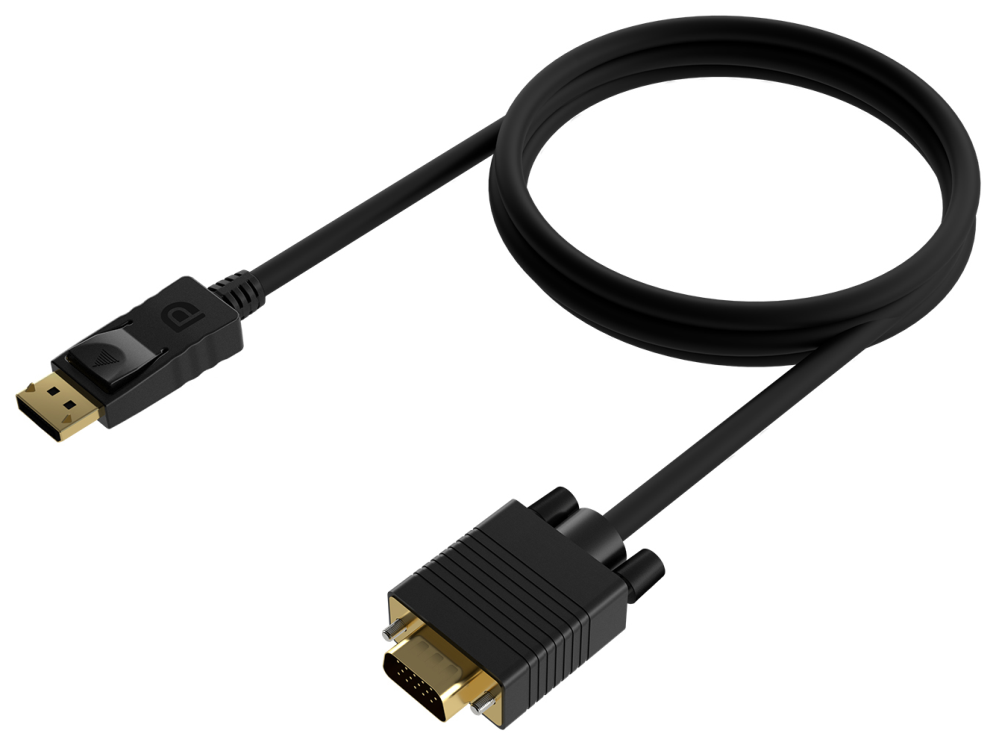AISENS Cable Conversor DISPLAYPORT a VGA, DP/M-VGA/M, Negro, 1.0M