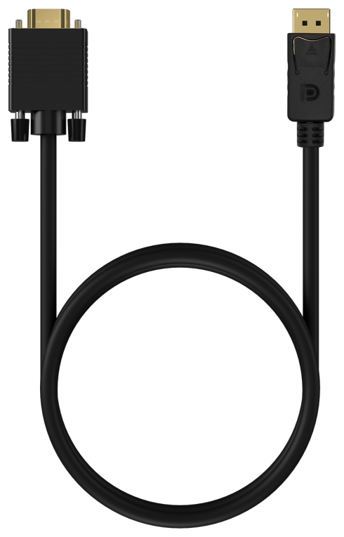 AISENS Cable Conversor DISPLAYPORT a VGA, DP/M-VGA/M, Negro, 1.0M
