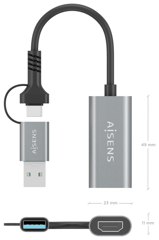 AISENS A109-0913 Adaptador gráfico USB 1920 x 1080 Pixeles